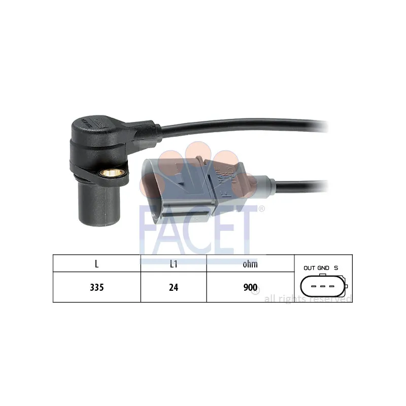 Capteur d'angle, vilebrequin FACET 9.0398