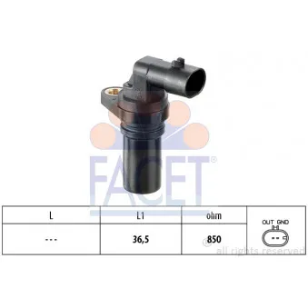 Capteur d'angle, vilebrequin FACET 9.0407