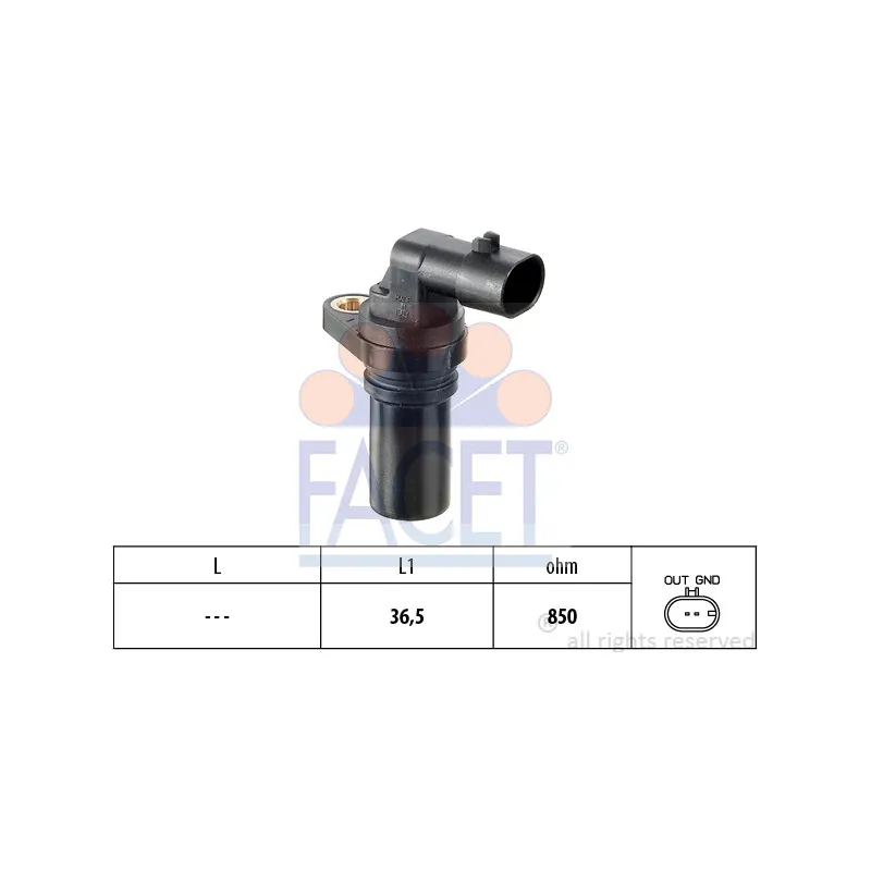 Capteur d'angle, vilebrequin FACET 9.0407