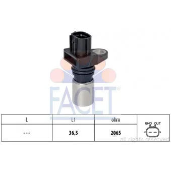 Capteur d'angle, vilebrequin FACET 9.0417