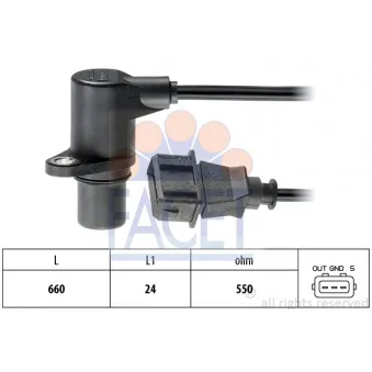 Capteur d'angle, vilebrequin FACET 9.0437