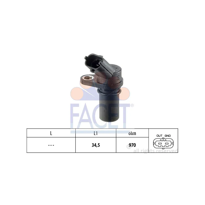 Capteur d'angle, vilebrequin FACET 9.0439