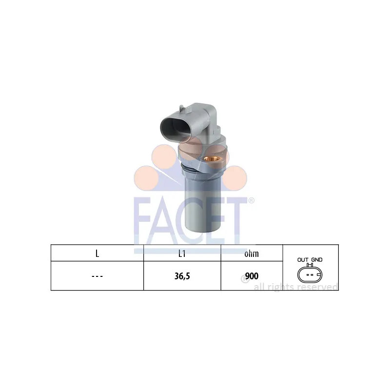 Capteur d'angle, vilebrequin FACET 9.0440