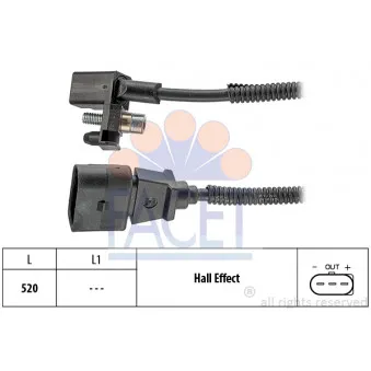 Capteur d'angle, vilebrequin FACET 9.0443