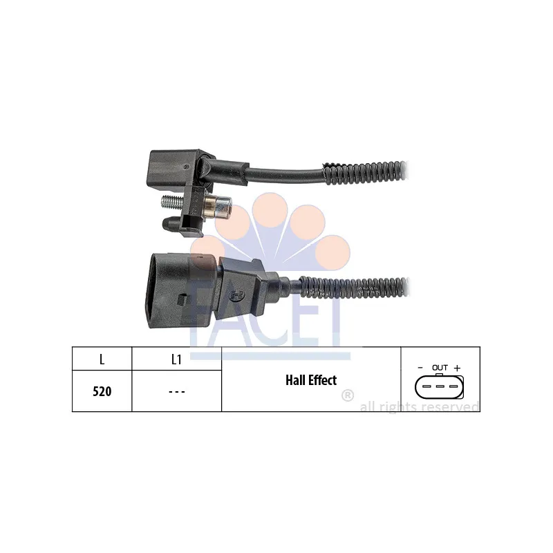 Capteur d'angle, vilebrequin FACET 9.0443