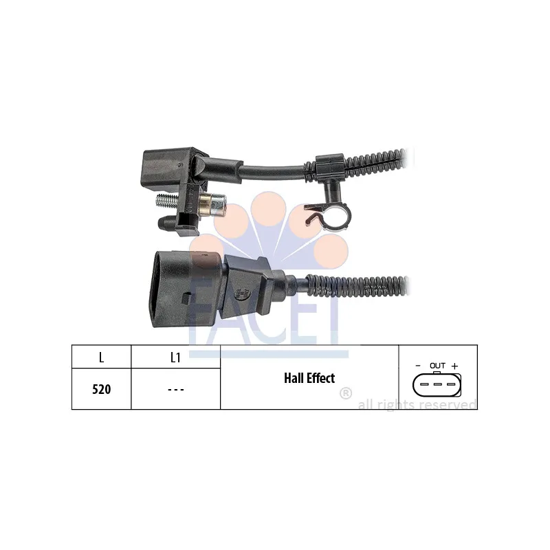Capteur d'angle, vilebrequin FACET 9.0445