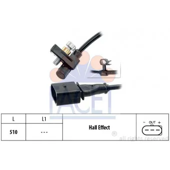 Capteur d'angle, vilebrequin FACET 9.0446