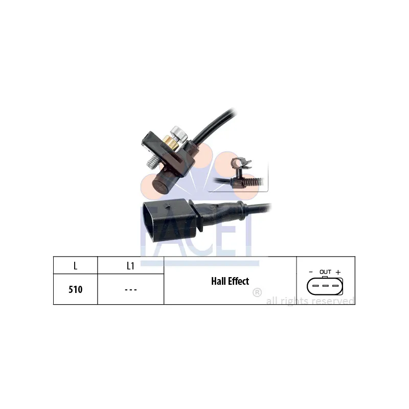 Capteur d'angle, vilebrequin FACET 9.0446