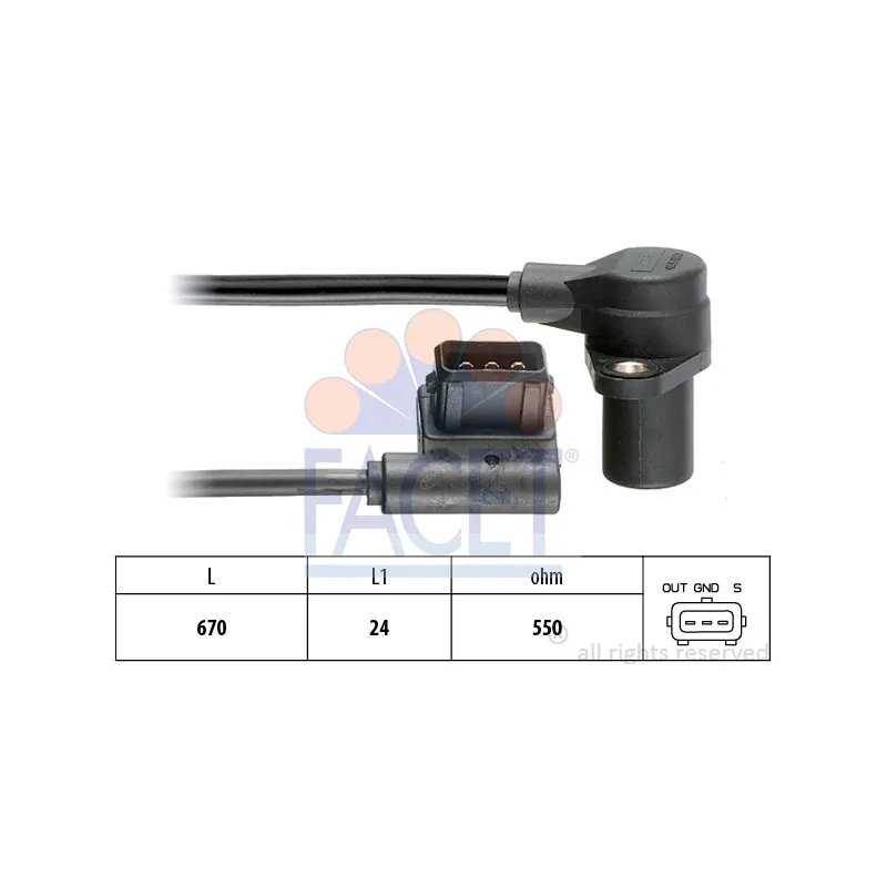 Capteur d'angle, vilebrequin FACET 9.0485