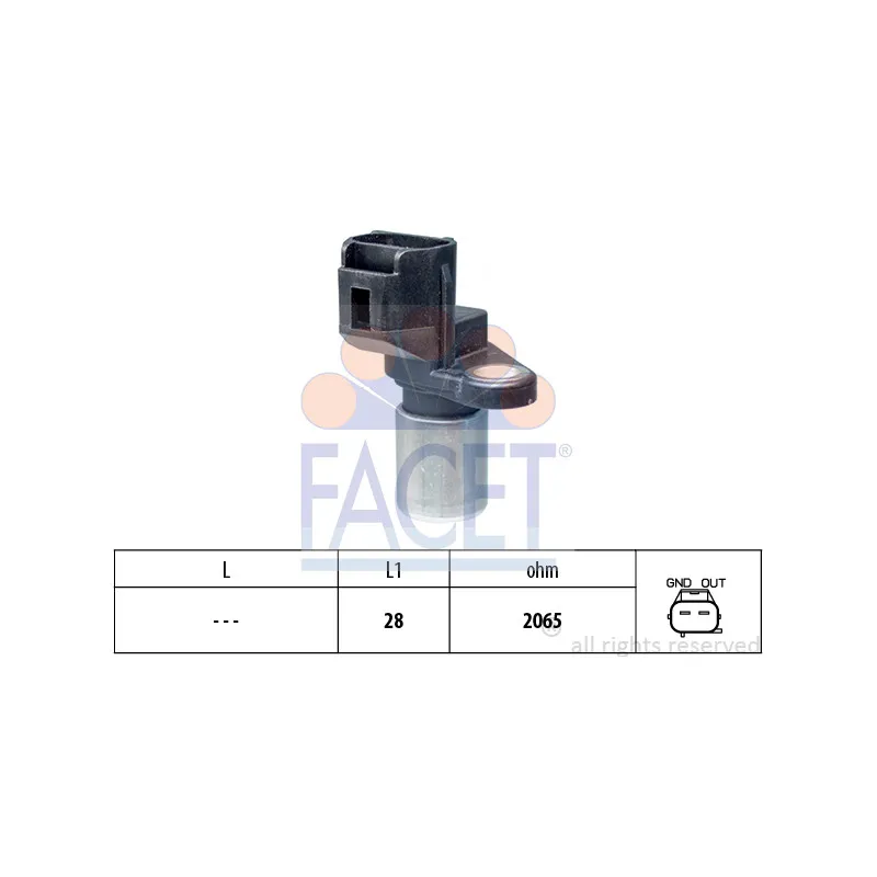 Capteur d'angle, vilebrequin FACET 9.0490