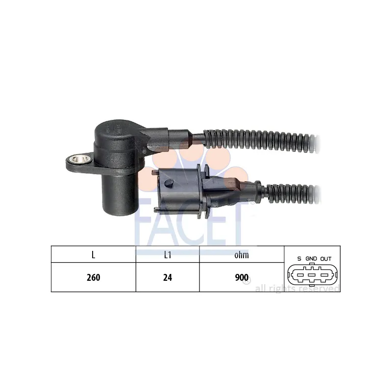 Capteur d'angle, vilebrequin FACET 9.0494