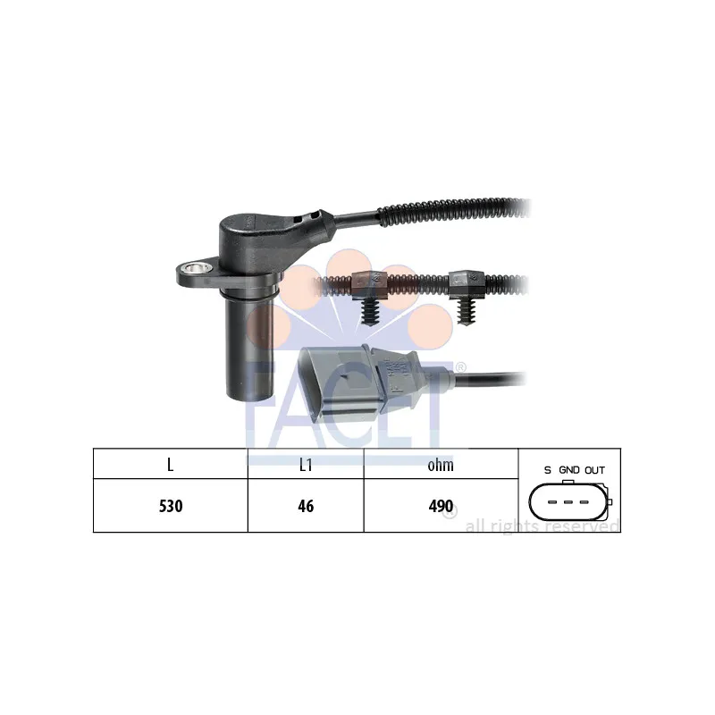 Capteur d'angle, vilebrequin FACET 9.0504