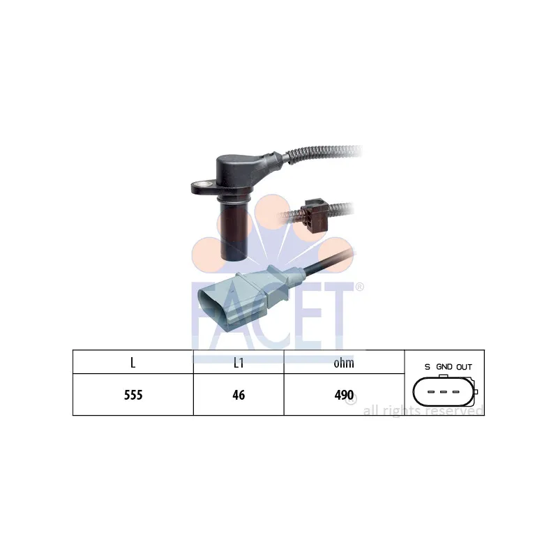 Capteur d'angle, vilebrequin FACET 9.0505
