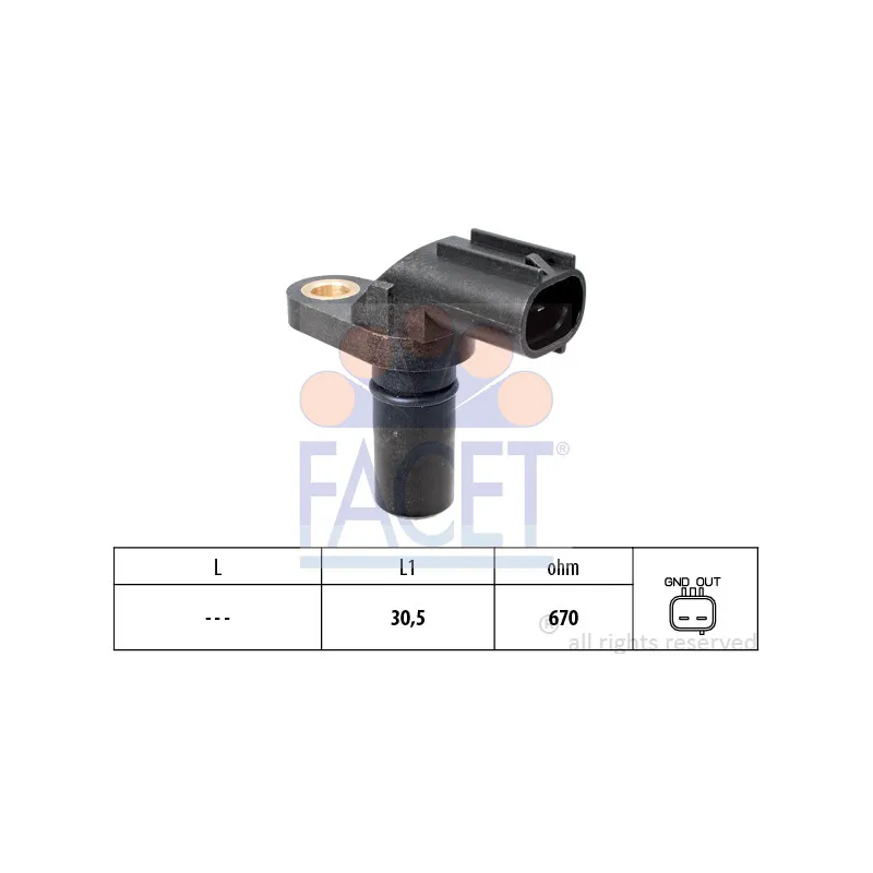 Capteur d'angle, vilebrequin FACET 9.0522