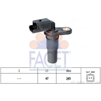 Capteur d'angle, vilebrequin FACET 9.0536