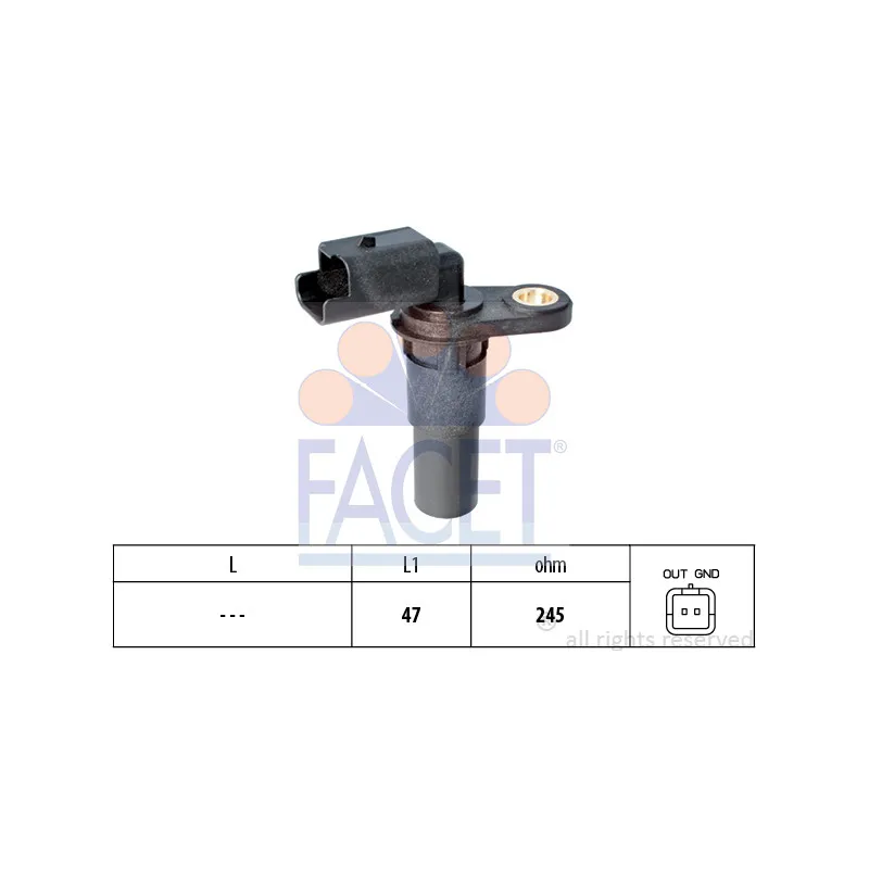 Capteur d'angle, vilebrequin FACET 9.0536