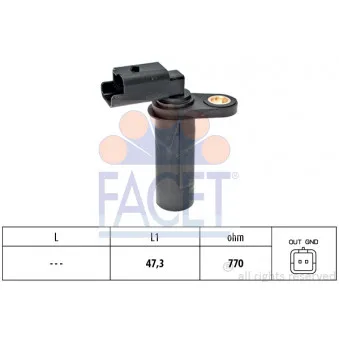 Capteur d'angle, vilebrequin FACET 9.0538