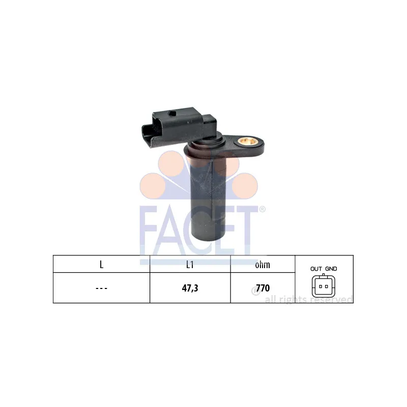 Capteur d'angle, vilebrequin FACET 9.0538