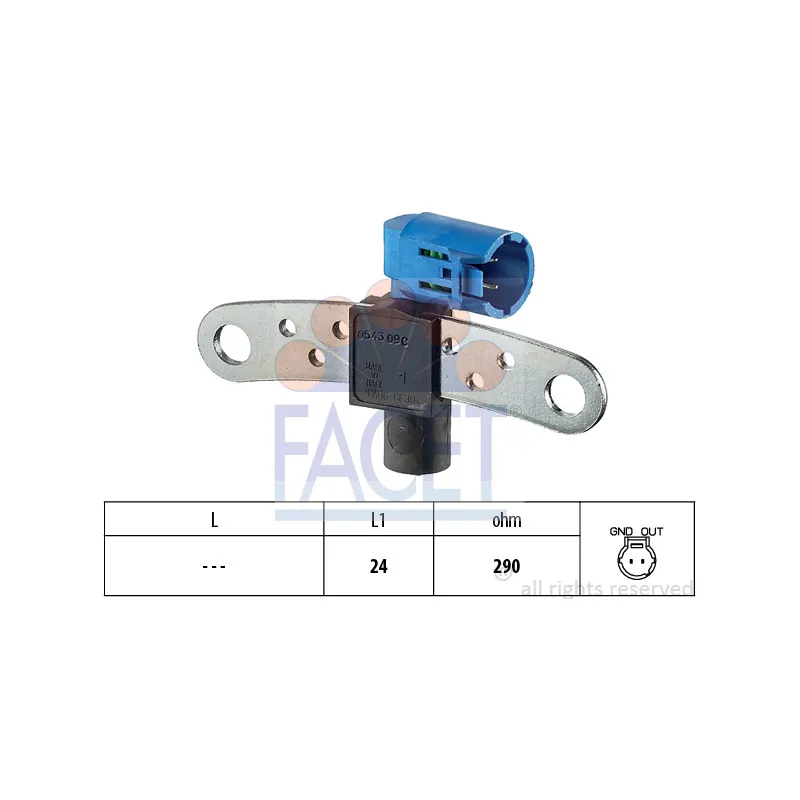 Capteur d'angle, vilebrequin FACET 9.0543