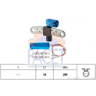 Capteur d'angle, vilebrequin FACET 9.0543K