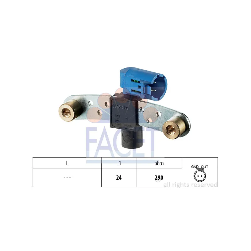 Capteur d'angle, vilebrequin FACET 9.0545