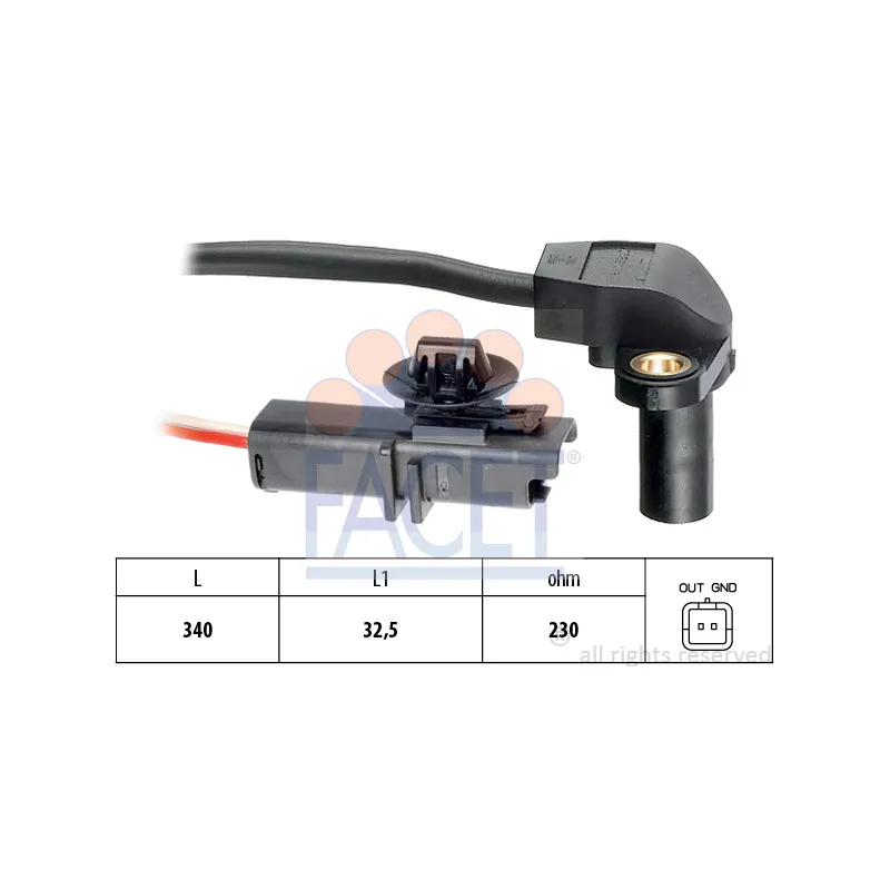 Capteur d'angle, vilebrequin FACET 9.0549