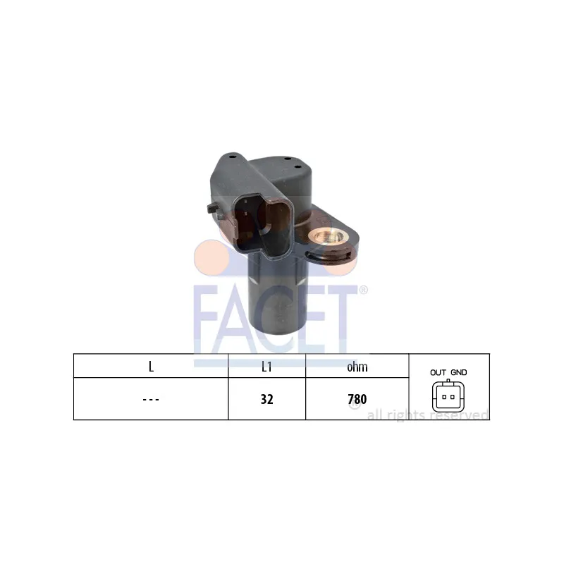 Capteur d'angle, vilebrequin FACET 9.0553