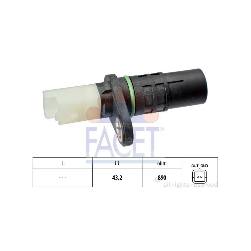 Capteur d'angle, vilebrequin FACET 9.0555