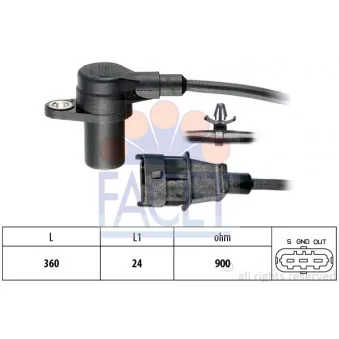 Capteur d'angle, vilebrequin FACET 9.0564