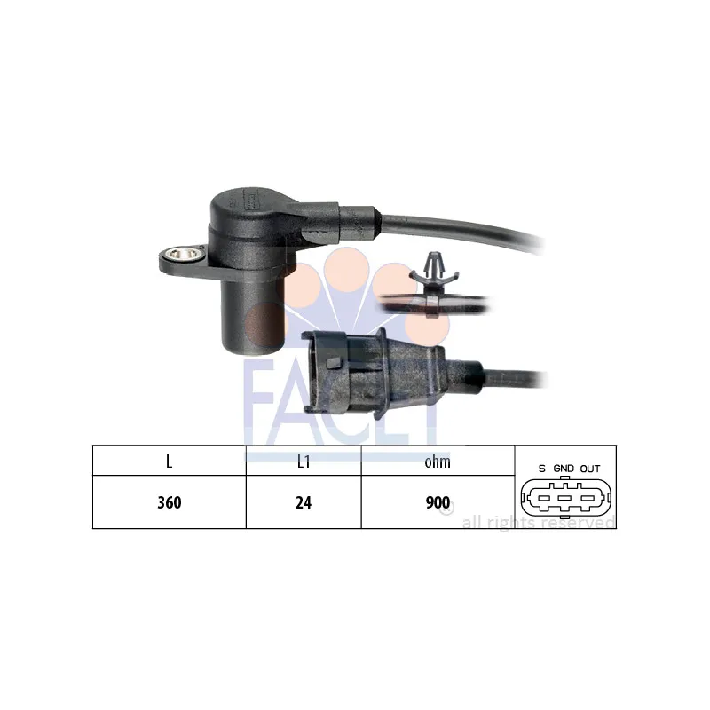 Capteur d'angle, vilebrequin FACET 9.0564