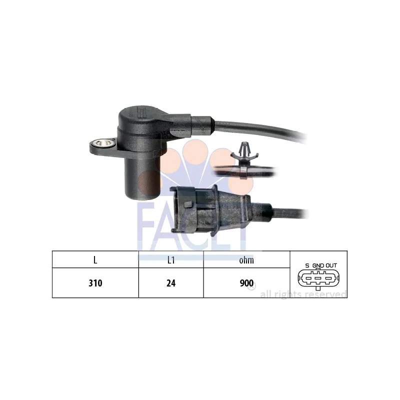 Capteur d'angle, vilebrequin FACET 9.0570