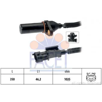 Capteur d'angle, vilebrequin FACET 9.0571