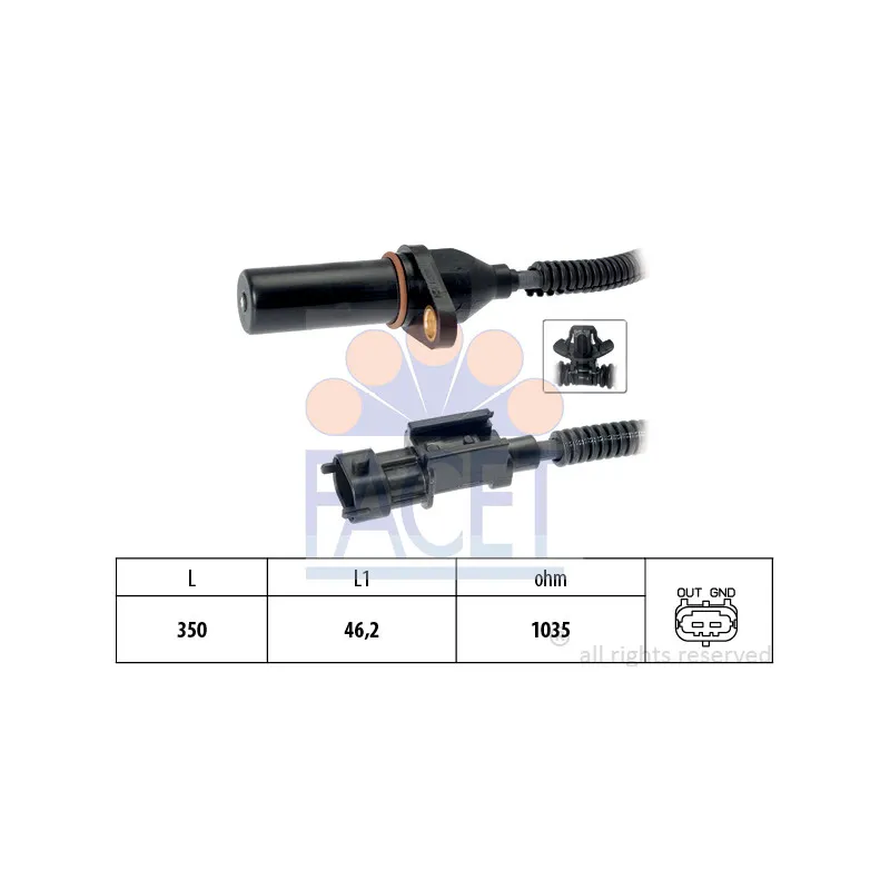 Capteur d'angle, vilebrequin FACET 9.0571