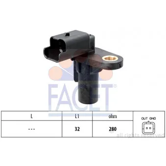 Capteur d'angle, vilebrequin FACET 9.0579