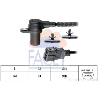 Capteur d'angle, vilebrequin FACET 9.0587