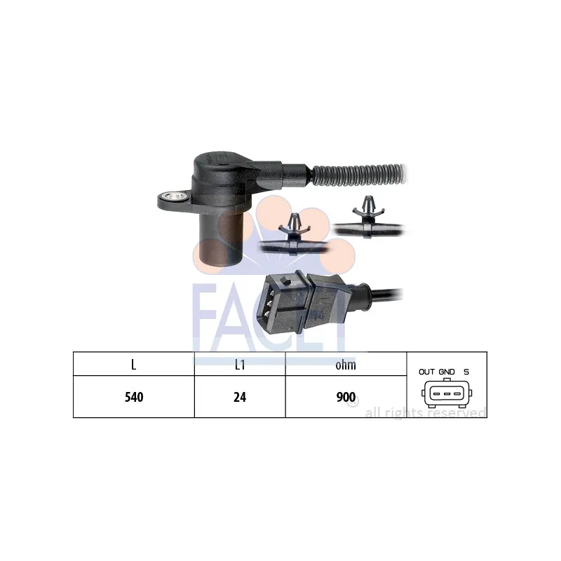 Capteur d'angle, vilebrequin FACET 9.0587