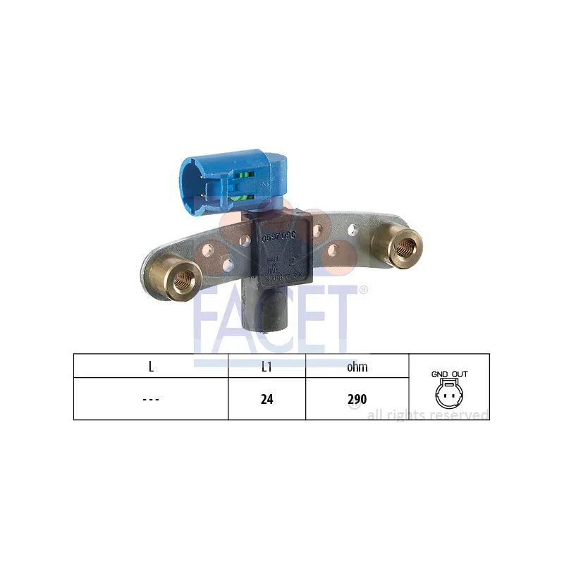 Capteur d'angle, vilebrequin FACET 9.0597