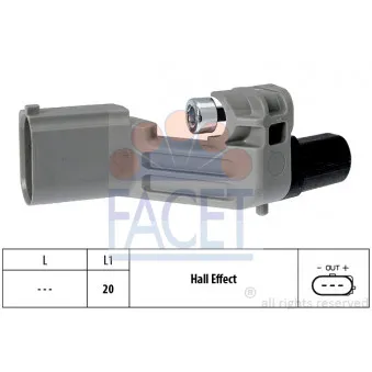 Capteur d'angle, vilebrequin FACET 9.0598