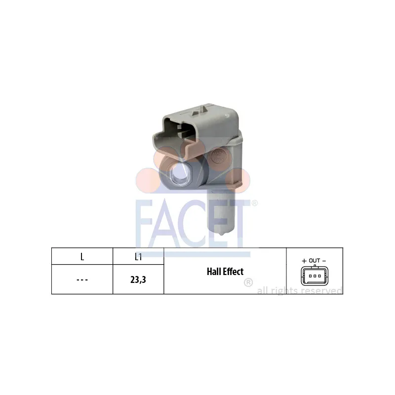 Capteur d'angle, vilebrequin FACET 9.0632