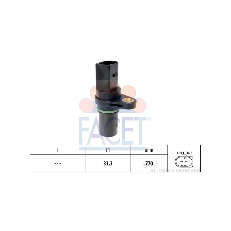 Capteur d'angle, vilebrequin FACET 9.0640