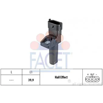 Capteur d'angle, vilebrequin FACET 9.0654