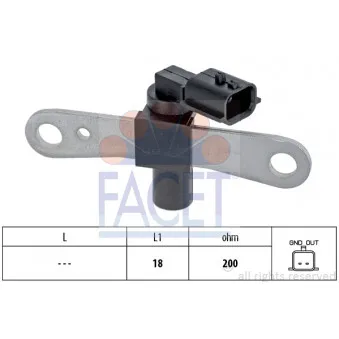Capteur d'angle, vilebrequin FACET 9.0658