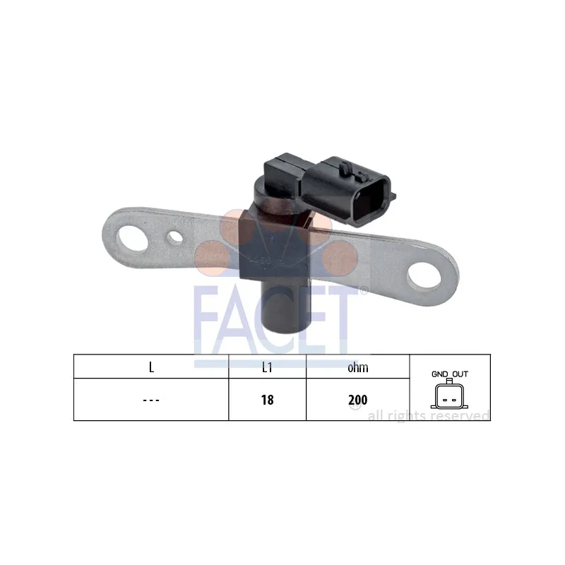 Capteur d'angle, vilebrequin FACET 9.0658