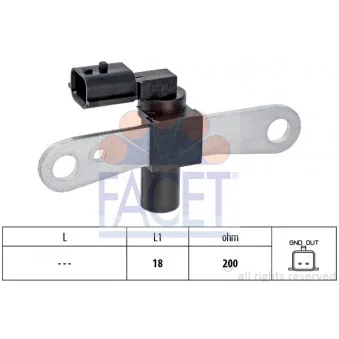 Capteur d'angle, vilebrequin FACET 9.0659