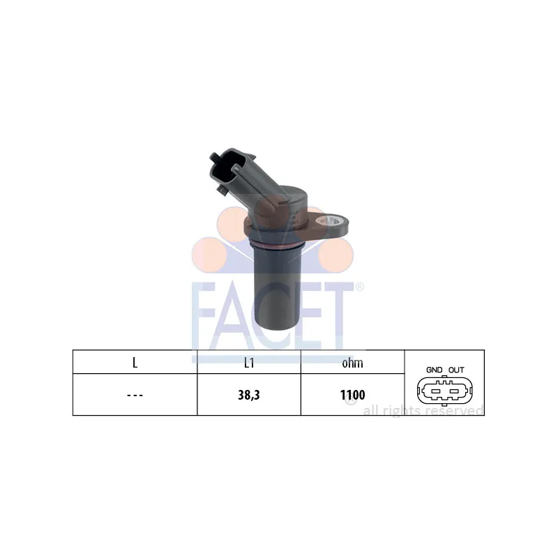 Capteur d'angle, vilebrequin FACET 9.0681