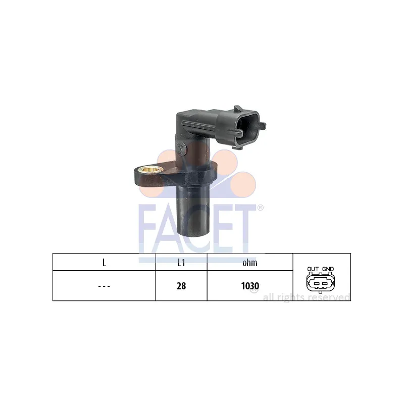 Capteur d'angle, vilebrequin FACET 9.0697
