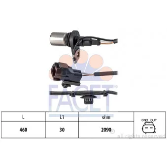 Capteur d'angle, vilebrequin FACET 9.0720