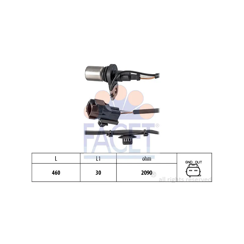 Capteur d'angle, vilebrequin FACET 9.0720