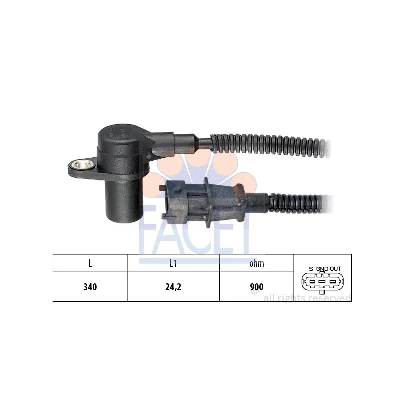 Capteur d'angle, vilebrequin FACET 9.0753