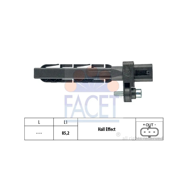 Capteur d'angle, vilebrequin FACET 9.0758